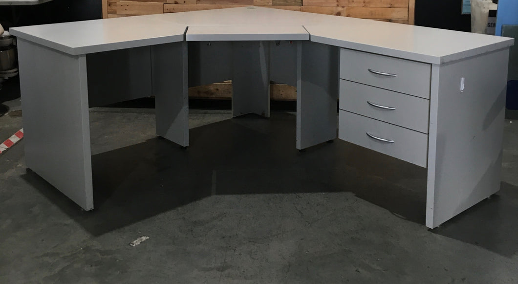 Grey Corner Desk - Left Return