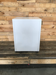 White Two Drawer Filing Cabinet - With Key