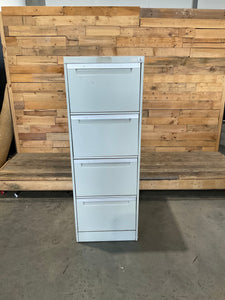4 Drawer Grey Filing Cabinet - With Key