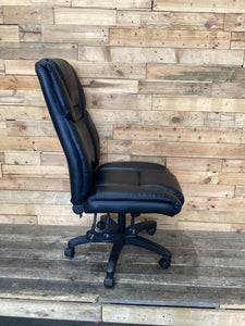 Black Pleather Mid Back Ergonomic Office Chair