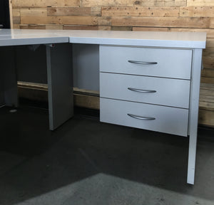Large Grey Corner Desk - Left Return