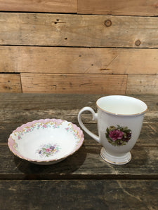 Set of Floral Cup and Bowl