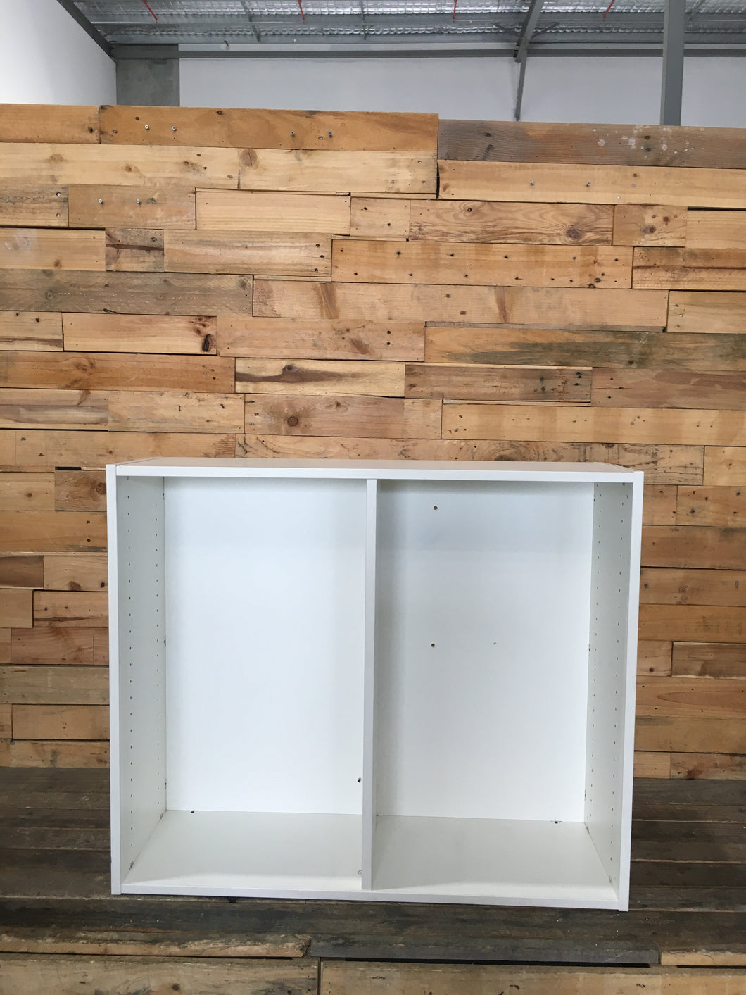 White Wooden Cabinet with 2 Compartments