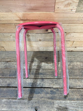 Load image into Gallery viewer, Pink Metal Stool