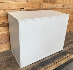 Three-Drawer White Wooden Cabinet_With Key