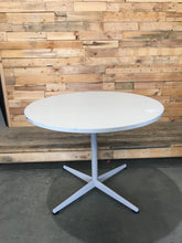 Load image into Gallery viewer, White Round Table with Metal Base
