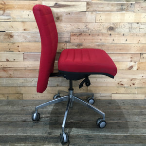 Red Fabric Office Chair w/o Arms