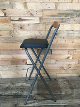 Load image into Gallery viewer, Tall Black Chair with Wooden Back