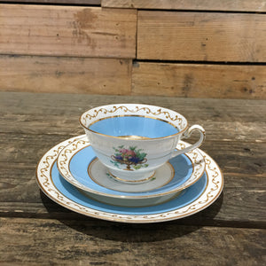 Gold and Blue Teacup Set
