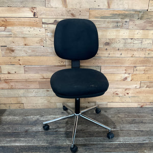 Black office chair with chrome base