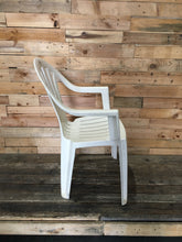 Load image into Gallery viewer, Stackable white outdoor Plastic Chair