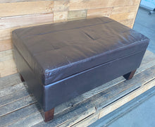 Load image into Gallery viewer, Soft Leather Rectangle Storage Ottoman