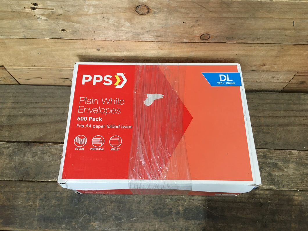 PPS Plain White Envelope 500 Pack