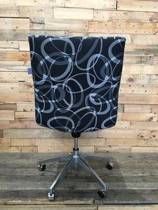 Black Patterned Armless Office Chair