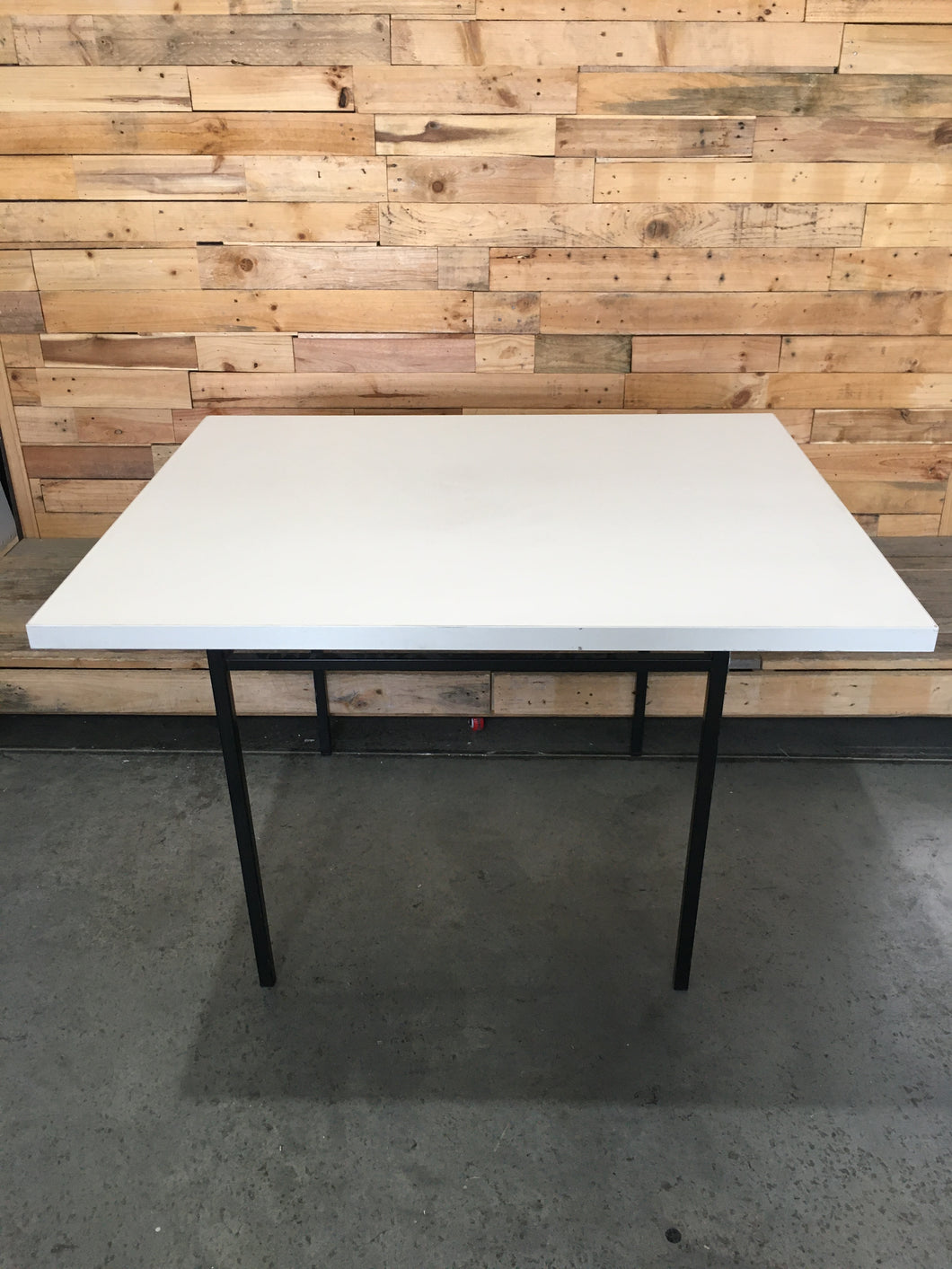 Grey Table with Black Metal Frame
