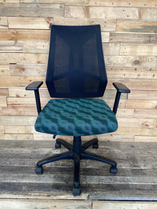 Repurposed Ergonomic First Nations Fabric Office Chair