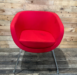 Red Fabric Arm Chair