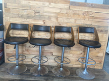 Load image into Gallery viewer, A Set Of Four Leather Bar Stools -Height Not Adjustable