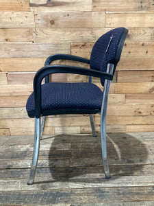 Black and Blue Fabric Static Chairs