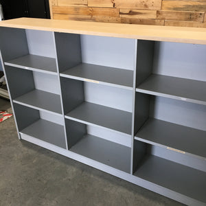 Large Beech and Grey Shelving Unit