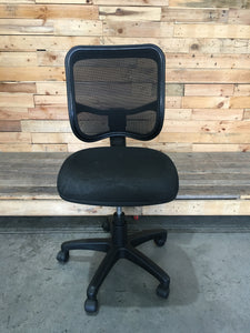 Black Office Chair Without Arms - Seat Marked