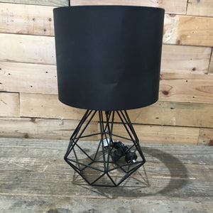 Black Lamp with Metal Wire Base