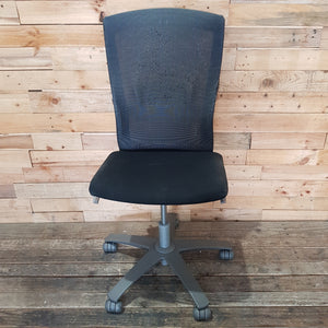 FREE Life Chair - Gas Lift Working, Worn Fabric - Black Mesh Office Chair