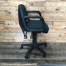 Load image into Gallery viewer, Dark Green Diamond Patterned Office Chair w/ Arms