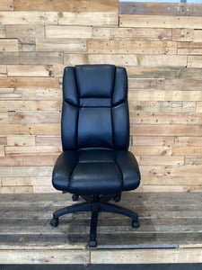 Black Pleather Mid Back Ergonomic Office Chair