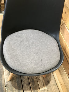 Pair of Black Dining Chairs With Wooden Legs