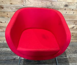 Red Fabric Arm Chair