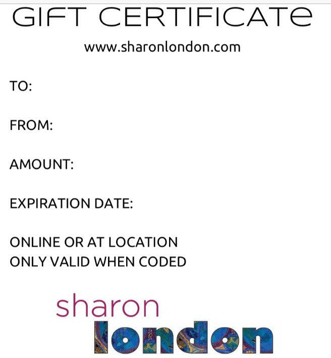 gift certificate valid for one year from issue date.