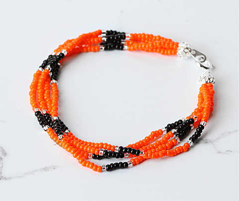 The Quartet Bracelet- Orange/Black