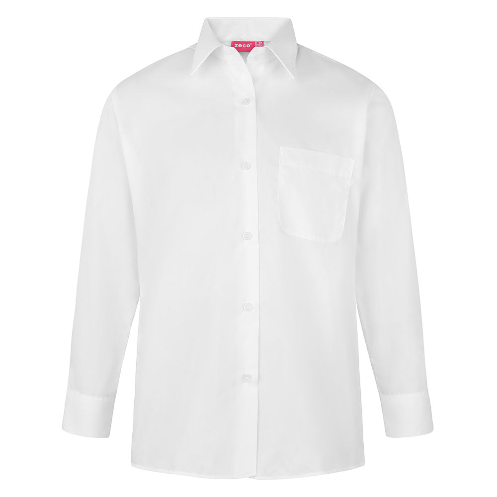 Girls Trutex School Blouse Shirt White 22" 24" 38" 44" 46" long sleeve 