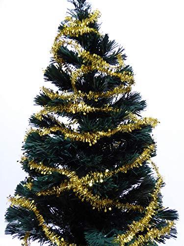 10m Mini Star Red Gold Silver Tinsel Christmas Decoration Xmas Tree Garland 10 Metres Gold