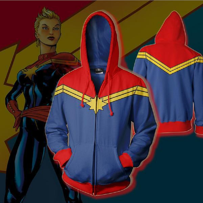 captain marvel zip up hoodie