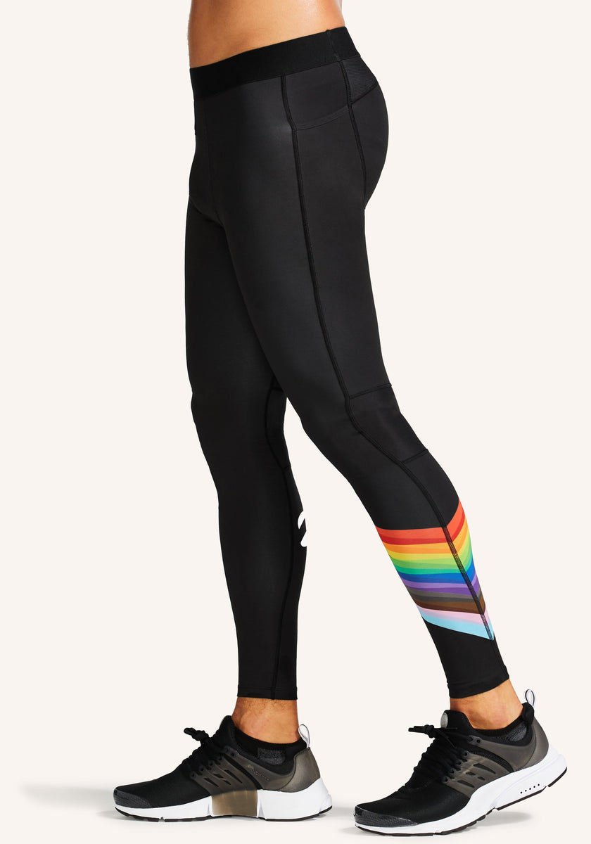 EUC Peloton x WITH Pride Lead With Love Tie Dye Rainbow Reversible Legging  Large