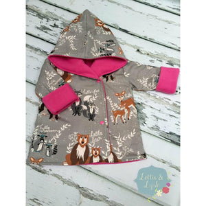 hello bear and cerise fleece reversible baby and toddler jacket by bayridgecaskandkeg