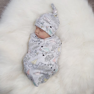 Baby swaddle and hat set by bayridgecaskandkeg