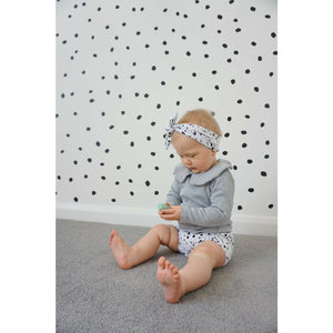 Black and white nappy cover style bummie shorts. Ethically produced baby and children's fashion by bayridgecaskandkeg UK