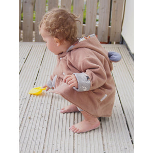 Bertie Bear Jacket by bayridgecaskandkeg modelled by a young toddler boy on the beach