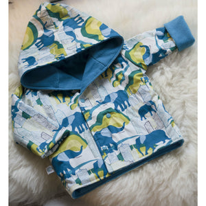 Elephant street fleece lined reversible baby coat