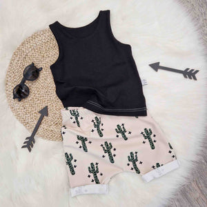 cactus print kids harem shorts