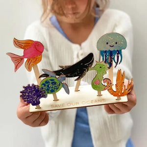 kids craft activity ocean life display board