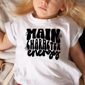 main character energy printed kids t-shirt
