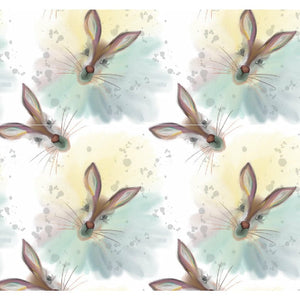Exclusive Hare print fabric designed for bayridgecaskandkeg organic