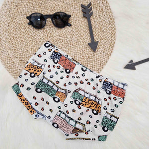 campervan printed baby and toddler shorts