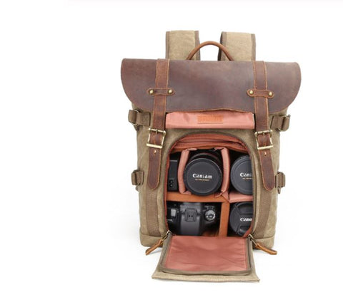 Retro Camera Bag With Tripod Hodler Adjustable Camera Box
