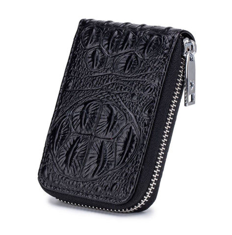 TSB Croc Zipper Women's Wallet With Genuine Leather