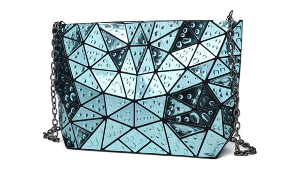 hologram women's shoulder bag green front view